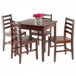 Pulman 5-Pc Extendable Table with Flat Ladder-back Chairs, Walnut