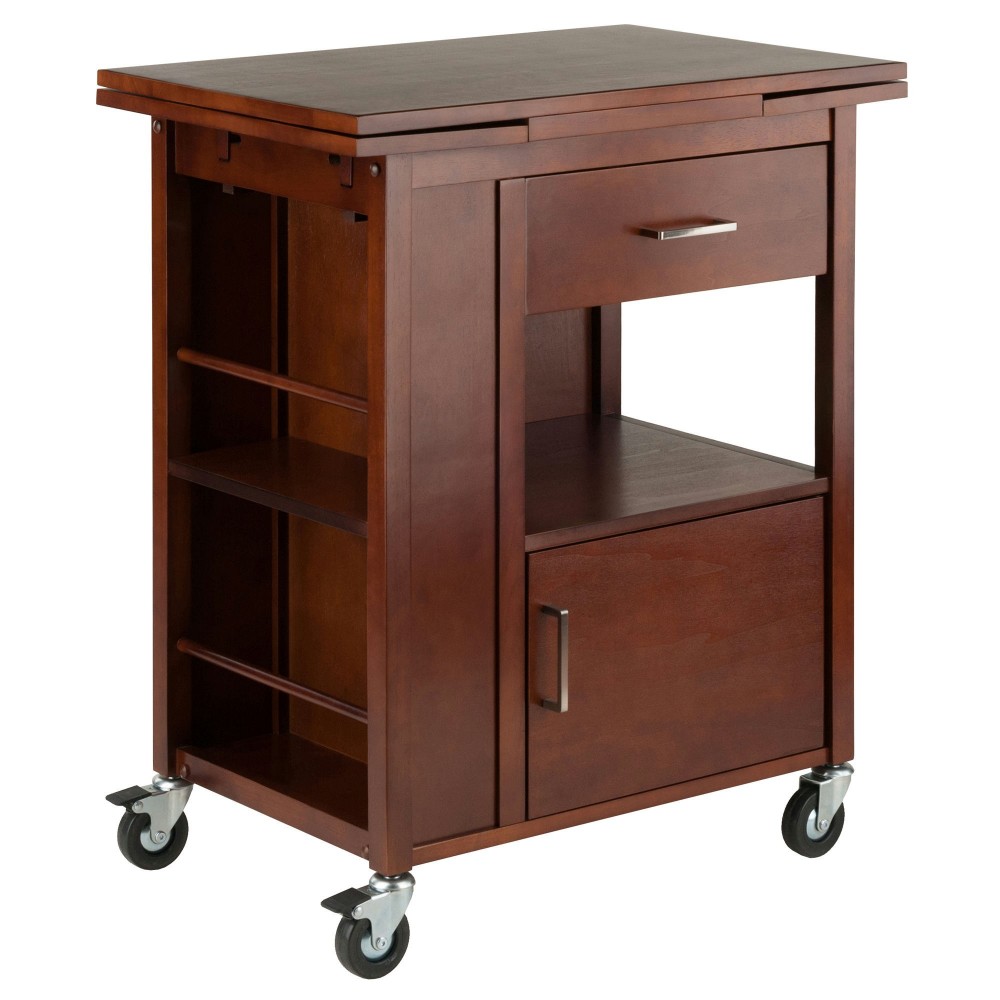 Gregory Extendable Top Kitchen Cart, Walnut