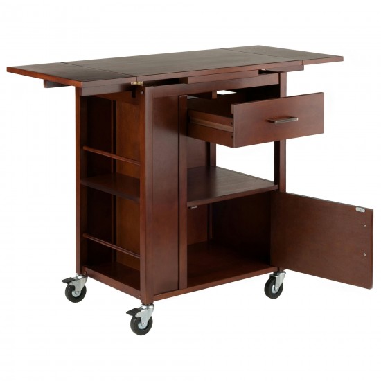 Gregory Extendable Top Kitchen Cart, Walnut