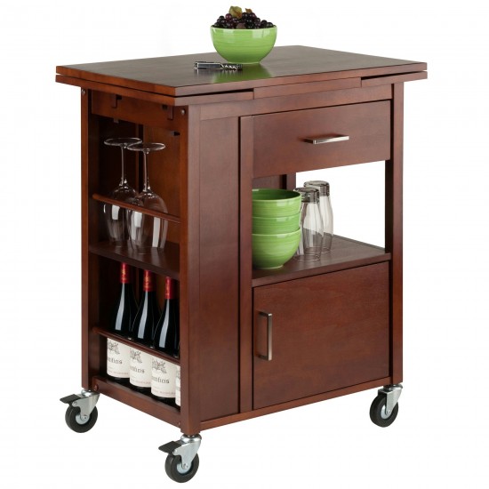 Gregory Extendable Top Kitchen Cart, Walnut