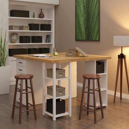 Selby 2-Pc Swivel Seat Bar Stool Set, Walnut