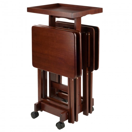 Isabelle 6-Pc Snack Table Set, Walnut