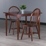 Mornay 3-Pc Dining Table with Windsor Chairs, Walnut