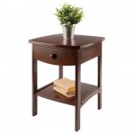 Claire Curved Accent Table, Nightstand, Walnut