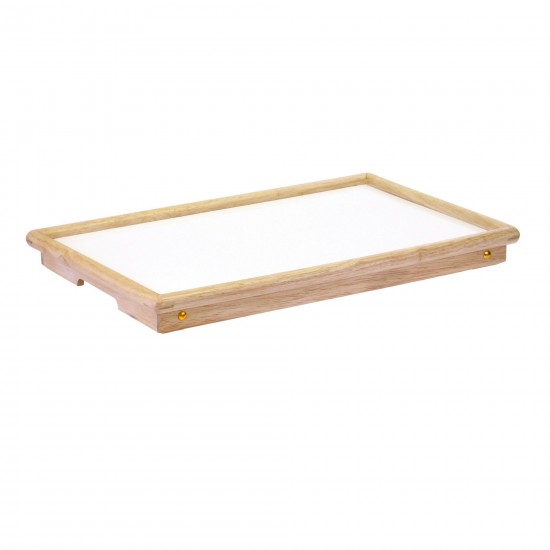 Ventura Breakfast Tray, Flip-Top, Natural and White