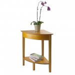 Studio Home Office Corner Table, Honey Pine