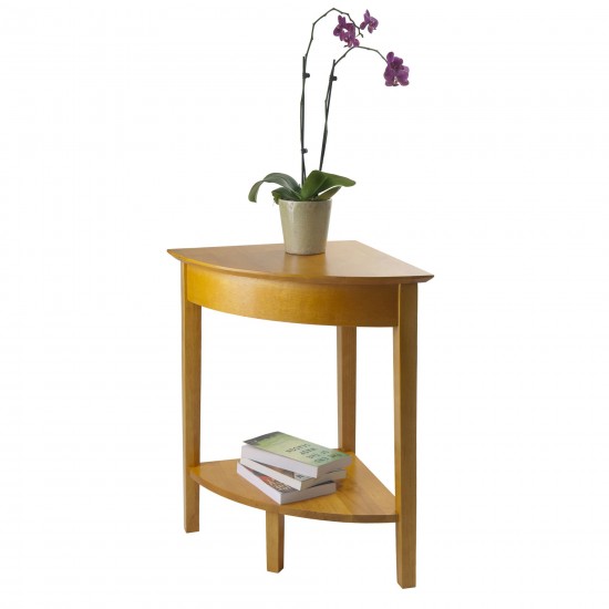 Studio Home Office Corner Table, Honey Pine