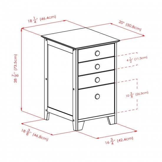 Studio Home Office File Cabinet, Honey Pine