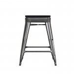 4PK 24" Black Stool-Black Seat