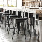 4PK 24" Black Stool-Black Seat