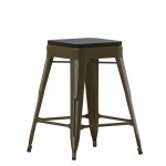 4PK 24" GN Stool-Black Seat