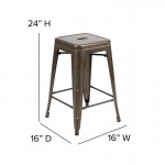 4PK 24" GN Stool-Black Seat