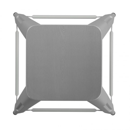 4PK 24" Silver Stool-Gray Seat