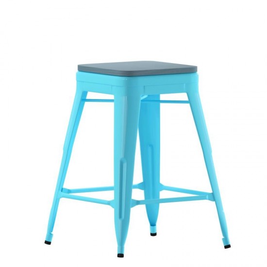 4PK 24" Teal Stool-Teal Seat