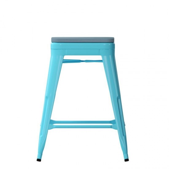 4PK 24" Teal Stool-Teal Seat