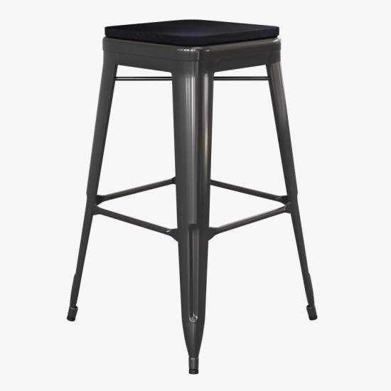 4PK 30" Black Stool-Black Seat