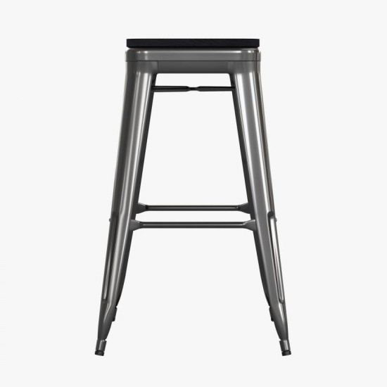 4PK 30" Black Stool-Black Seat