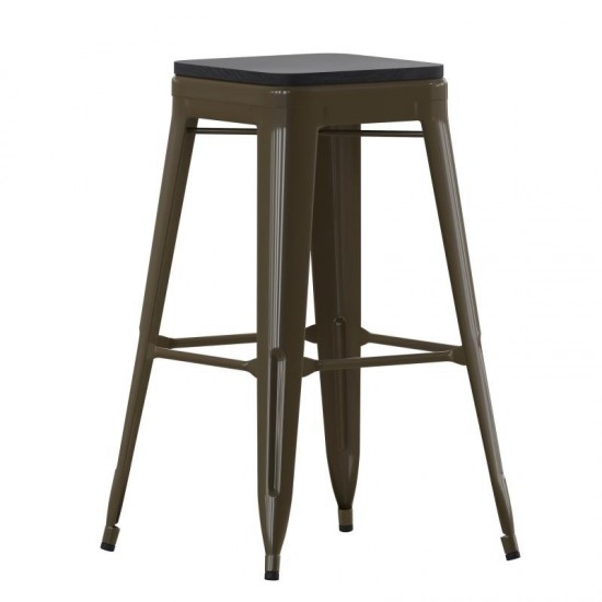 4PK 30" GN Stool-Black Seat