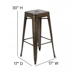 4PK 30" GN Stool-Black Seat