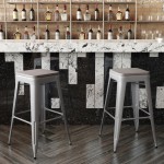 4PK 30" Silver Stool-Gray Seat