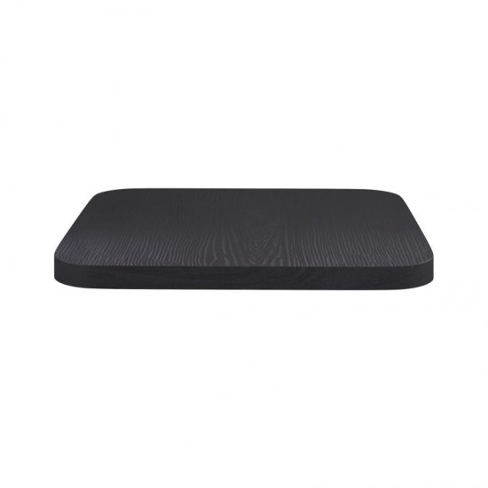 4PK Black Poly Resin Wood Seats with Rounded Edge