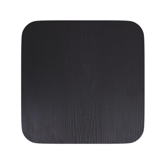 4PK Black Poly Resin Wood Seats with Rounded Edge