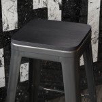 4PK Black Poly Resin Wood Seats with Rounded Edge