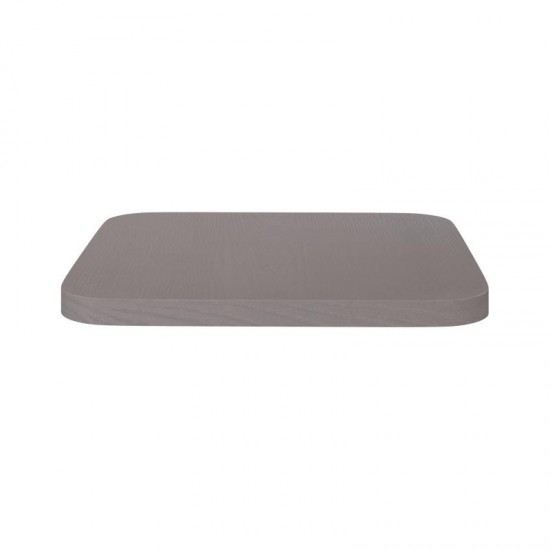 4PK Gray Poly Resin Wood Seats with Rounded Edges