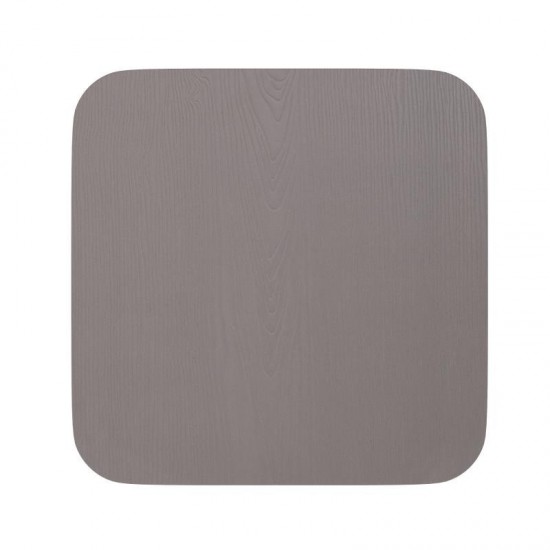 4PK Gray Poly Resin Wood Seats with Rounded Edges