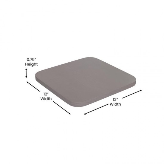 4PK Gray Poly Resin Wood Seats with Rounded Edges