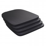 4PK Black Poly Resin Wood Square Seats