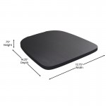 4PK Black Poly Resin Wood Square Seats