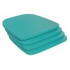 4PK Mint Poly Resin Wood Square Seats