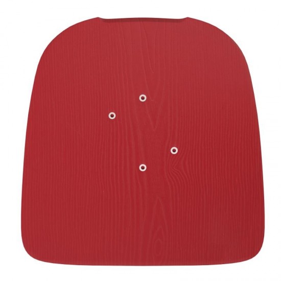 4PK Red Poly Resin Wood Square Seats