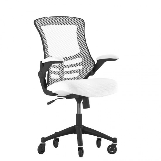 Kelista White Chair with Roller Wheels