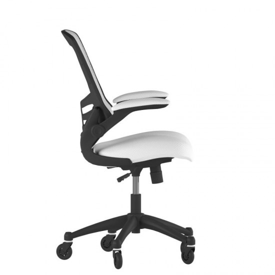 Kelista White Chair with Roller Wheels