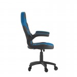 X10 Blue/Black LeatherSoft Gaming Chair- Transparent Roller Wheels