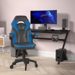 X10 Blue/Black LeatherSoft Gaming Chair- Transparent Roller Wheels