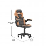 X10 Orange/Black LeatherSoft Gaming Chair- Transparent Roller Wheels