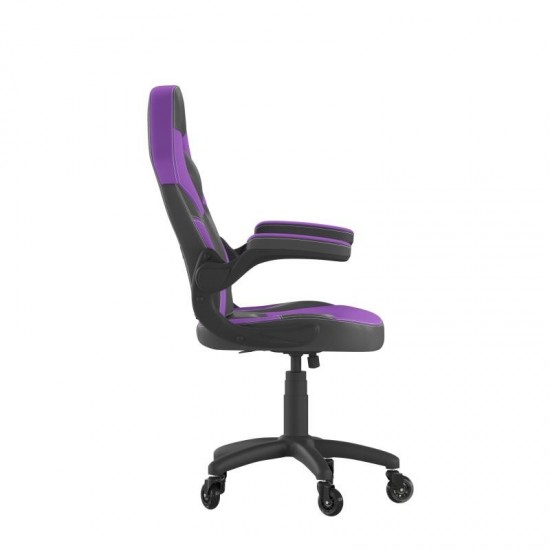 X10 Purple/Black LeatherSoft Gaming Chair- Transparent Roller Wheels