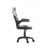 X10 White/Black LeatherSoft Gaming Chair- Transparent Roller Wheels