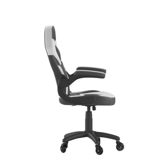 X10 White/Black LeatherSoft Gaming Chair- Transparent Roller Wheels