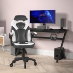 X10 White/Black LeatherSoft Gaming Chair- Transparent Roller Wheels