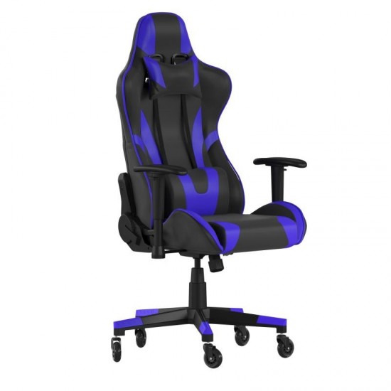 X20 Blue Gaming Chair-Skate Wheels