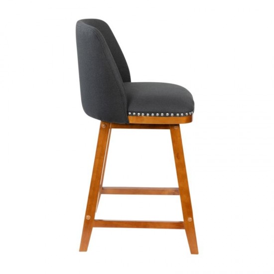 2PK 24" Charcoal Linen Stools