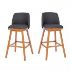 2PK 30" Charcoal Linen Stools