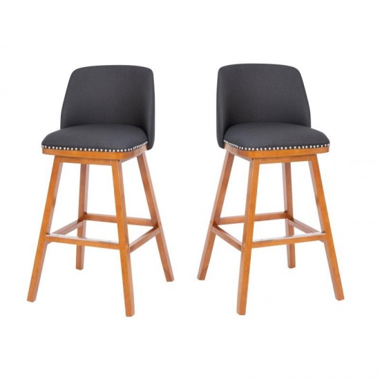 2PK 30" Charcoal Linen Stools