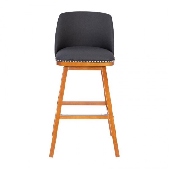 2PK 30" Charcoal Linen Stools