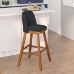 2PK 30" Charcoal Linen Stools