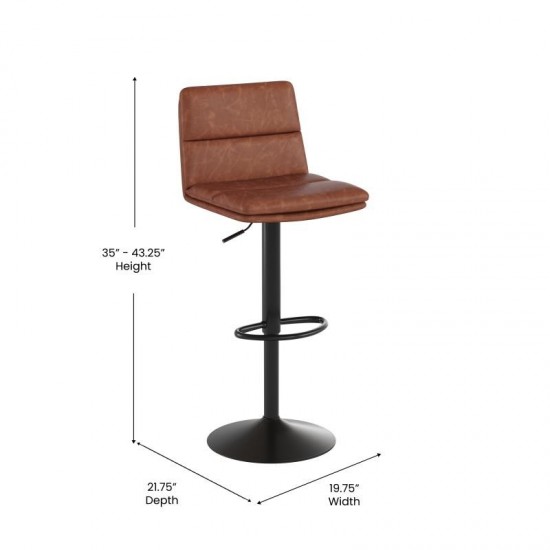 2PK Cognac Adjustable Stools